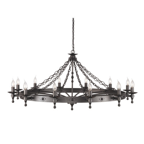 Elstead Lighting Elstead WR12-GRAPHITE Warwick 12 Light Chandelier 