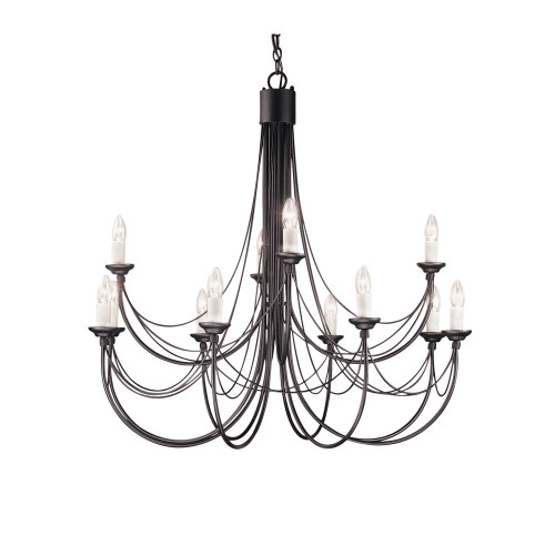 Elstead Lighting Elstead CB12-BLACK Carisbrooke 12 Light Black Chandelier