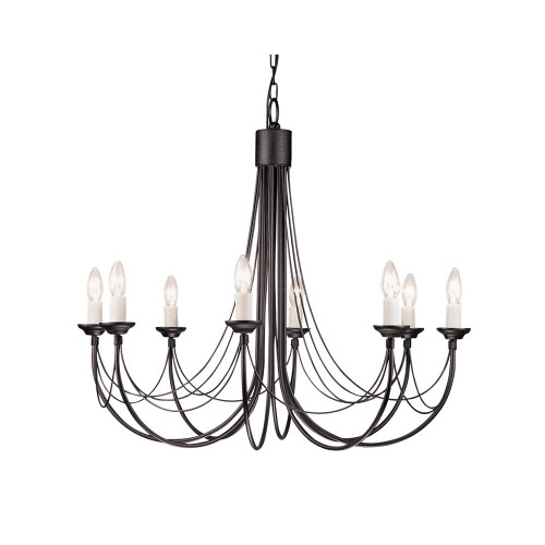 Elstead Lighting Elstead CB8-BLACK Carisbrooke 8 Light Black Chandelier