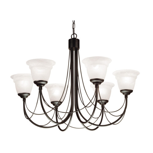 Elstead Lighting Elstead CB6-BLACK Carisbrooke 6 Light Black Chandelier