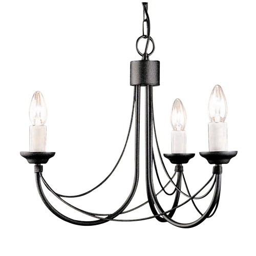 Elstead Lighting Elstead CB3-BLACK Carisbrooke 3 Light Black Chandelier