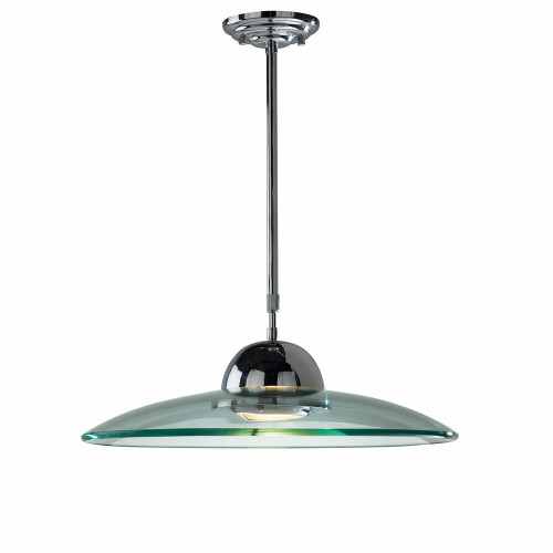 Dar Lighting Dar HEM8650 Hemisphere 1 Light Polished Chrome &amp; Glass Pendant 