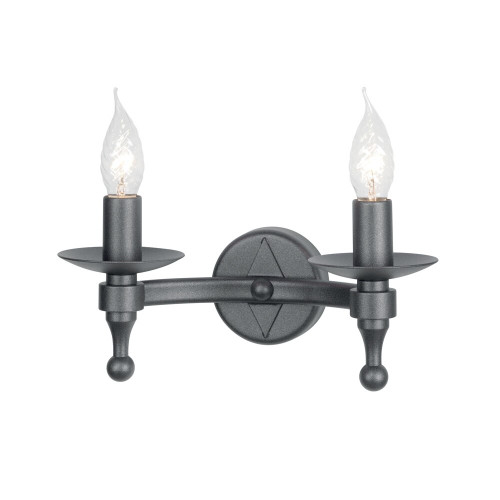 Elstead Lighting Elstead WR2-GRAPHITE Warwick 2 Light Graphite Wall Bracket