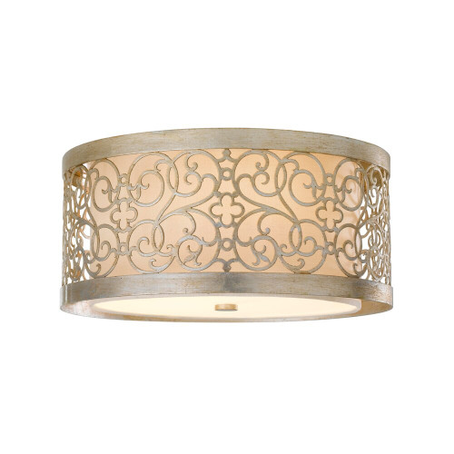 Elstead Lighting Elstead FE-ARABESQUE-F Arabesque Silver Leaf Patina Flush