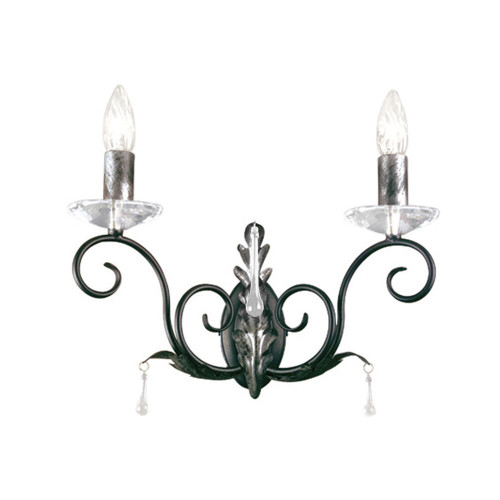 Elstead Lighting Elstead AML2-BLK-SILVER Amarilli 2 Light Wall Light