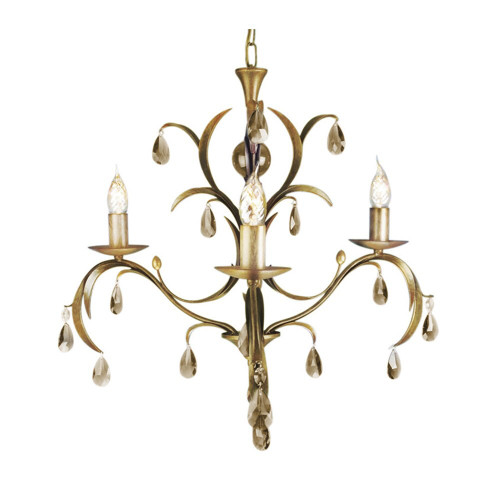 Elstead Lighting Elstead LL3-ANT-BRZ Lily 3 Light Metallic Bronze Chandelier