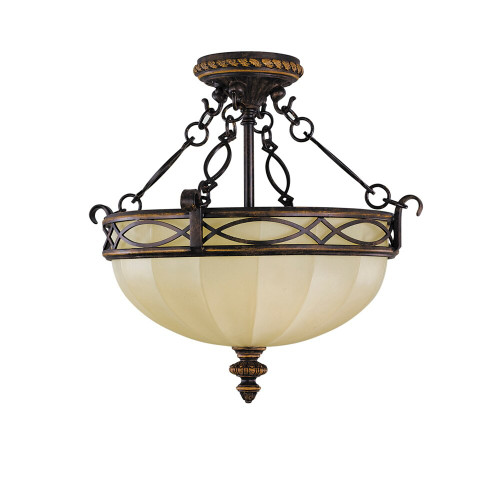 Elstead Lighting Elstead FE-DRAWING-ROOM-SFC Drawing Room Walnut Semi Flush