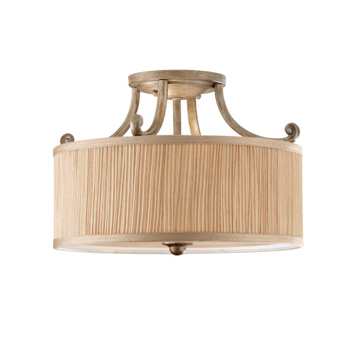 Elstead Lighting Elstead FE-ABBEY-SF Abbey Silver Sand Semi Flush Fitting