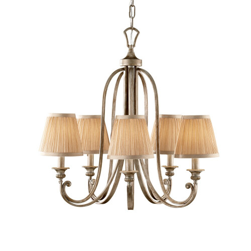 Elstead Lighting Elstead FE-ABBEY5 Abbey 5 Light Silver Sand Ceiling Chandelier