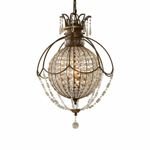 Elstead Lighting Elstead FE-BELLINI3 Bellini 3 Light Bronze/Crystal Pendant