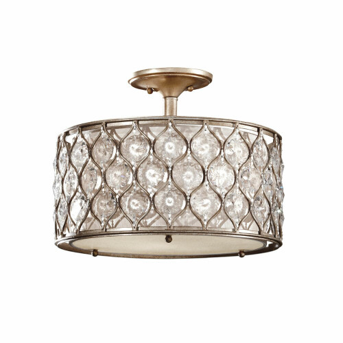 Elstead Lighting Elstead FE-LUCIA-SF Lucia Burnished Silver Semi Flush Fitting