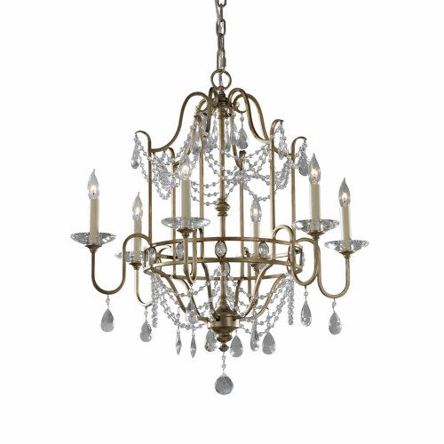 Elstead Lighting Elstead FE-GIANNA6 Gianna Gilded Silver 6 Light Chandelier