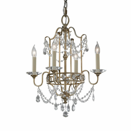 Elstead Lighting Elstead FE-GIANNA4 Gianna Gilded Silver Duo Mount Chandelier