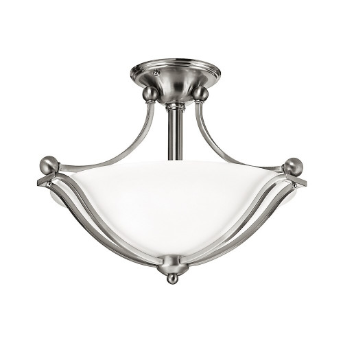 Elstead Lighting Elstead HK-BOLLA-SF Bolla Brushed Nickel Semi Flush