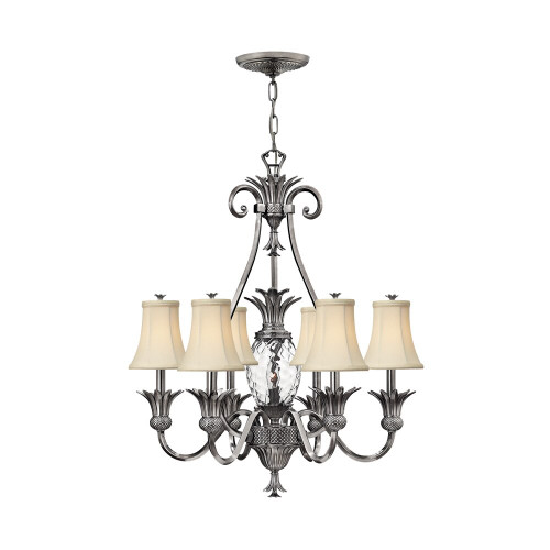 Elstead Lighting Elstead HK-PLANT7-PL Plantation Antique Nickel Chandelier