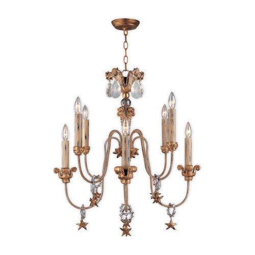Elstead Lighting Elstead FB-MIGNON8 Mignon 8 Light Antique Gold Chandelier