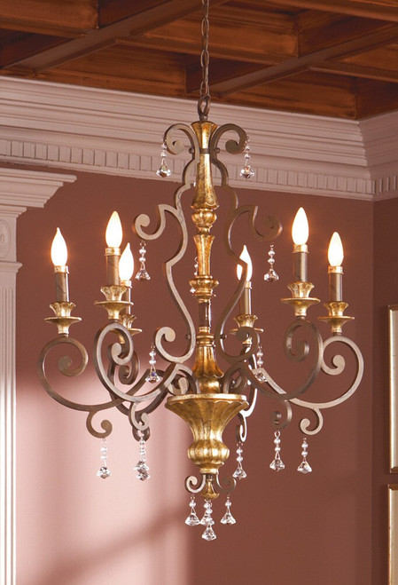 Elstead Lighting Elstead QZ-MARQUETTE6-A Marquette 6 Light Heirloom Chandelier