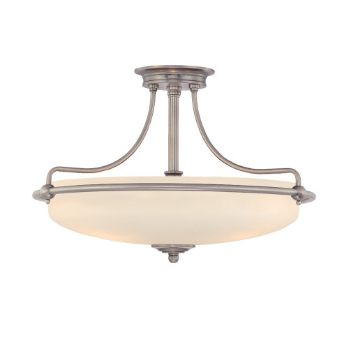 Elstead Lighting Elstead QZ-GRIFFIN-SFM-AN Griffin Antique Nickel Semi Flush
