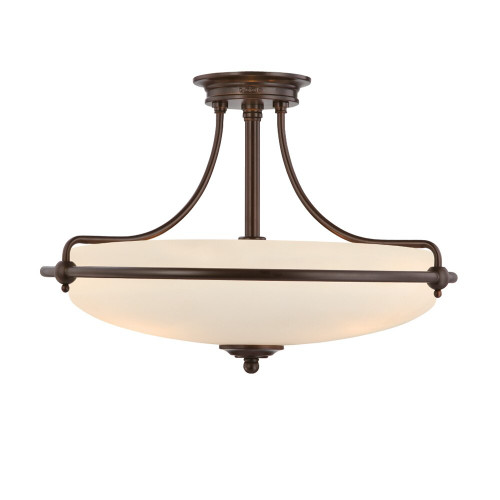 Elstead Lighting Elstead QZ-GRIFFIN-SFM-PN Griffin Palladian Bronze Semi Flush
