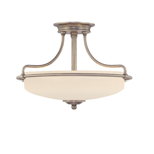 Elstead Lighting Elstead QZ-GRIFFIN-SFS-AN Griffin Antique Nickel Semi Flush