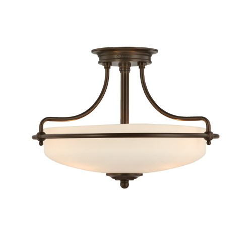 Elstead Lighting Elstead QZ-GRIFFIN-SFS-PN Griffin Palladian Bronze Semi Flush