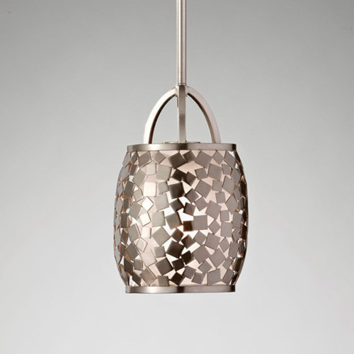 Elstead Lighting Elstead FE-ZARA-P Zara 1 Light Brushed Steel Ceiling Pendant