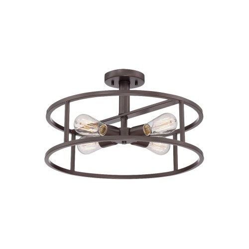 Elstead Lighting Elstead QZ-NEW-HARBOR-SF New Harbor Western Bronze Semi Flush