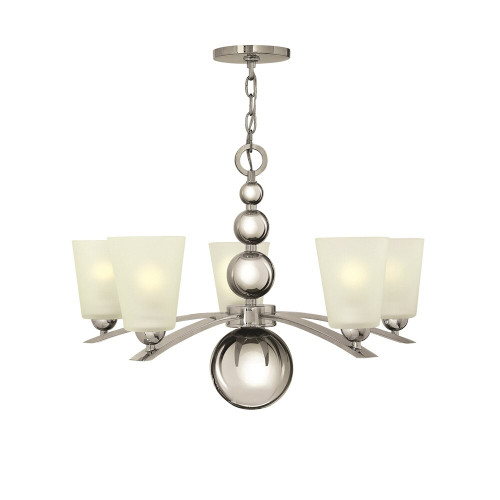 Elstead Lighting Elstead HK-ZELDA5-PN Zelda 5 Light Polished Nickel Chandelier