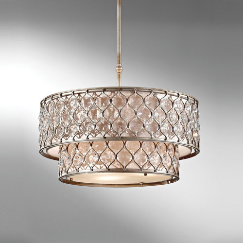 Elstead Lighting Elstead FE-LUCIA-P-E-2TR Lucia Burnished Silver Chandelier