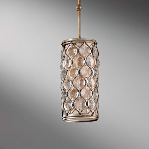 Elstead Lighting Elstead FE-LUCIA-P-D Lucia 1 light Burnished Silver Pendant