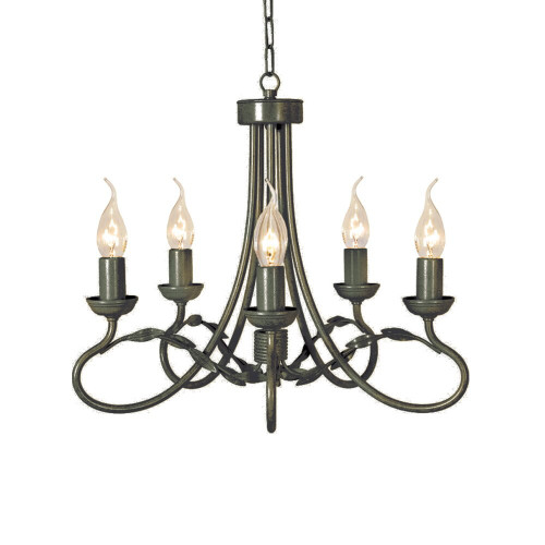 Elstead Lighting Elstead OV5-BLK-GOLD Olivia 5 Light Black/Gold Chandelier