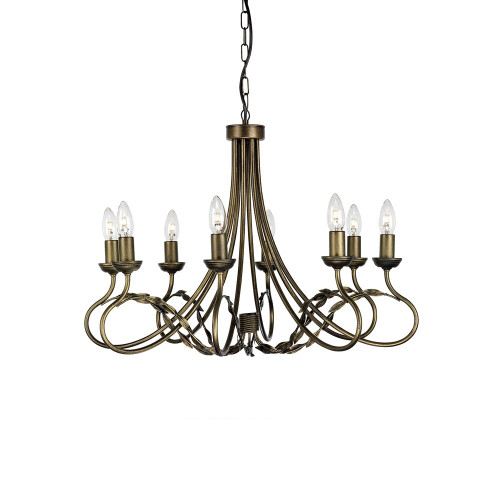 Elstead Lighting Elstead OV8-BLK-GOLD Olivia 8 Light Black/Gold Chandelier