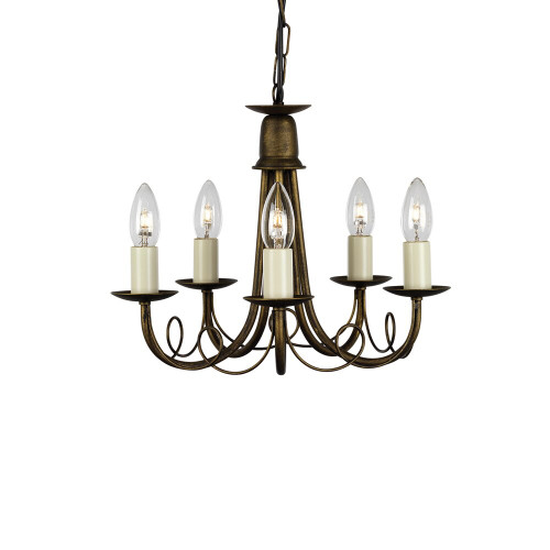 Elstead Lighting Elstead MN5-BLK-GOLD Minster 5 Light Black/Gold Chandelier