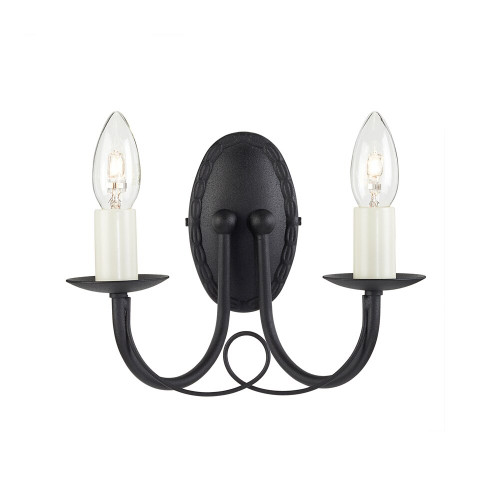 Elstead Lighting Elstead MN2-BLACK Minster 2 Light Black Wall Bracket