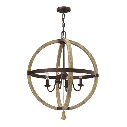 Elstead Lighting Elstead HK-MIDDLEFIELDP4 Middlefield Iron Rust Chandelier