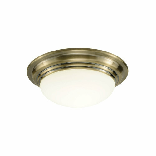 Dar Lighting Dar  BAR5075 Barclay 1 Light Antique Brass Large Flush Fitting 