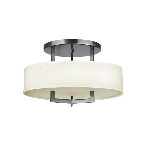 Elstead Lighting Elstead HK-HAMPTON-SF Hampton Antique Nickel Semi Flush