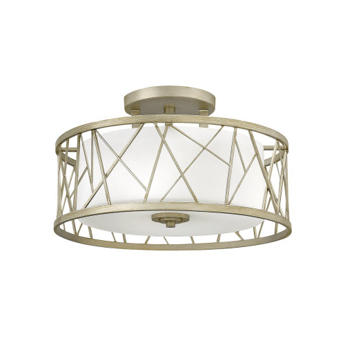 Elstead Lighting Elstead HK-NEST-SF-SL Nest 3 Light Silver Leaf Semi Flush