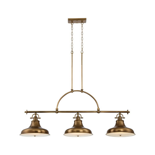 Elstead Lighting Elstead QZ-EMERY3P-WS Emery Weathered Brass Island Pendant