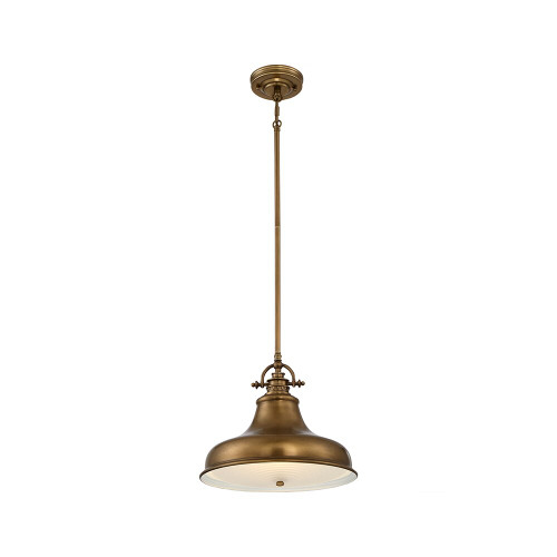Elstead Lighting Elstead QZ-EMERY-P-M-WS Emery 1 Light Weathered Brass Pendant