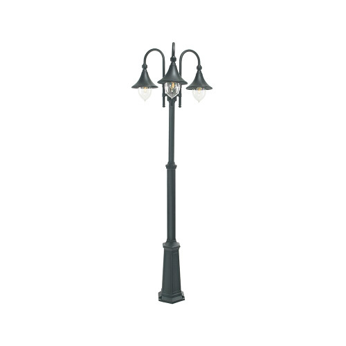 Elstead Lighting Elstead F7-BLACK Firenze Outdoor 3 Light Black Post Light