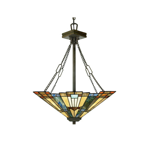 Elstead Lighting Elstead QZ-INGLENOOK-P-B Inglenook Tiffany Pendant