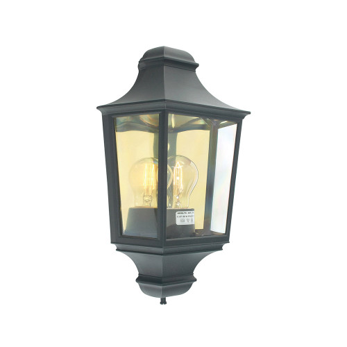 Elstead Lighting Elstead T9-BLACK Turin Black Half Wall Lantern