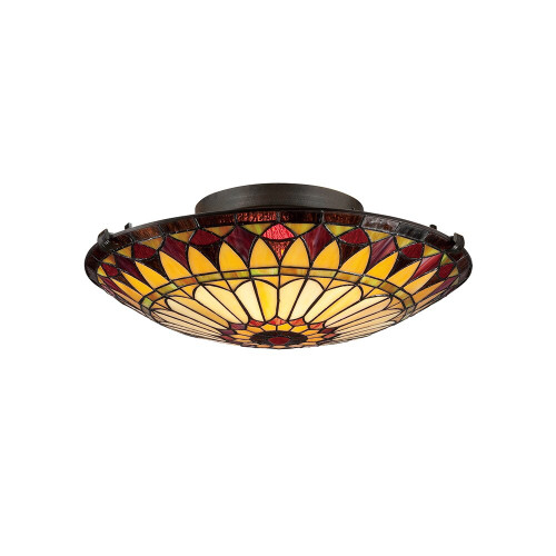 Elstead Lighting Elstead QZ-WEST-END-F West End Tiffany Flush Ceiling Fitting