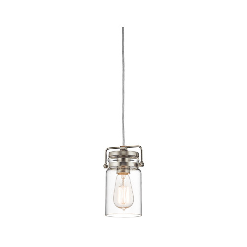 Elstead Lighting Elstead KL-BRINLEY-MP-NI Brinley 1 Light Nickel Mini Pendant