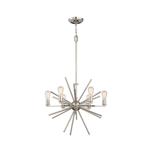 Elstead Lighting Elstead QZ-CARNEGIE6-IS Carnegie 6 Light Silver Pendant