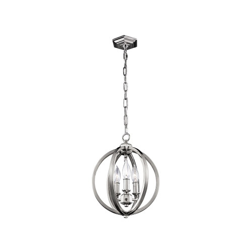 Elstead Lighting Elstead FE-CORINNE-3P-S Corinne Small Polished Nickel Pendant
