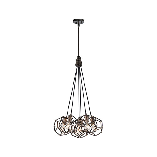 Elstead Lighting Elstead KL-ROCKLYN6-RS Rocklyn Raw Steel 6 Light Chandelier