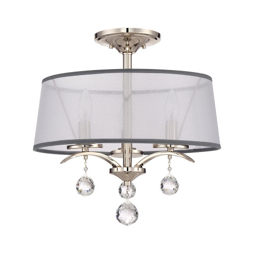 Elstead Lighting Elstead QZ-WHITNEY-SF Whintey Silver Semi-Flush Fitting