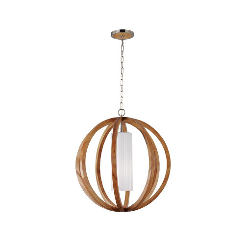 Elstead Lighting Elstead FE-ALLIER-P-S-LW Allier 1 Light Wood Small Pendant
